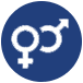 gender symbols icon for adult co-ed Dallas Fort Worth cornhole leagues